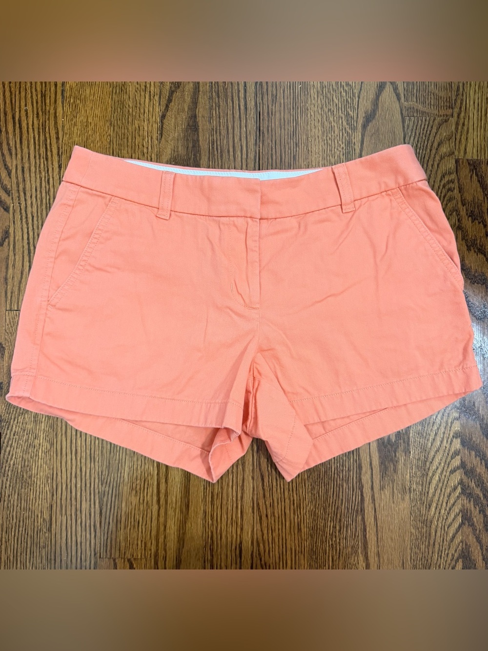 J.Crew Flat Front Chino Coral Shorts Size 6